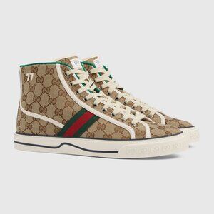NIB Gucci Tennis 1977 GG Canvas high-Top Sneakers G 10 US 10.5-11